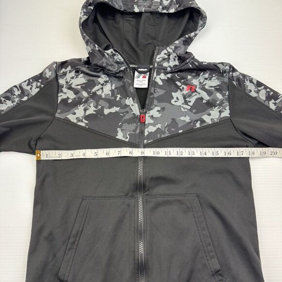 Russell Tech Fleece Full Zip Hoodie Jacket Kids XXL Size 18 - Picture 3 of 7